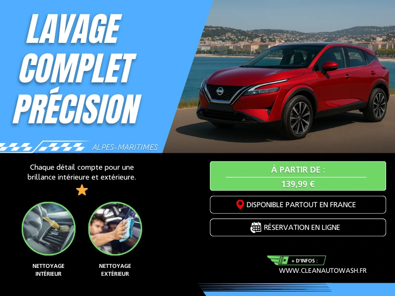 Lavage complet voiture à Nice - nettoyage intérieur et extérieur précision