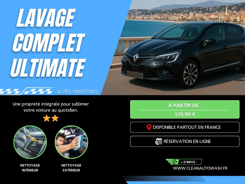 Lavage complet Ultimate à Nice - nettoyage auto intégral haut de gamme