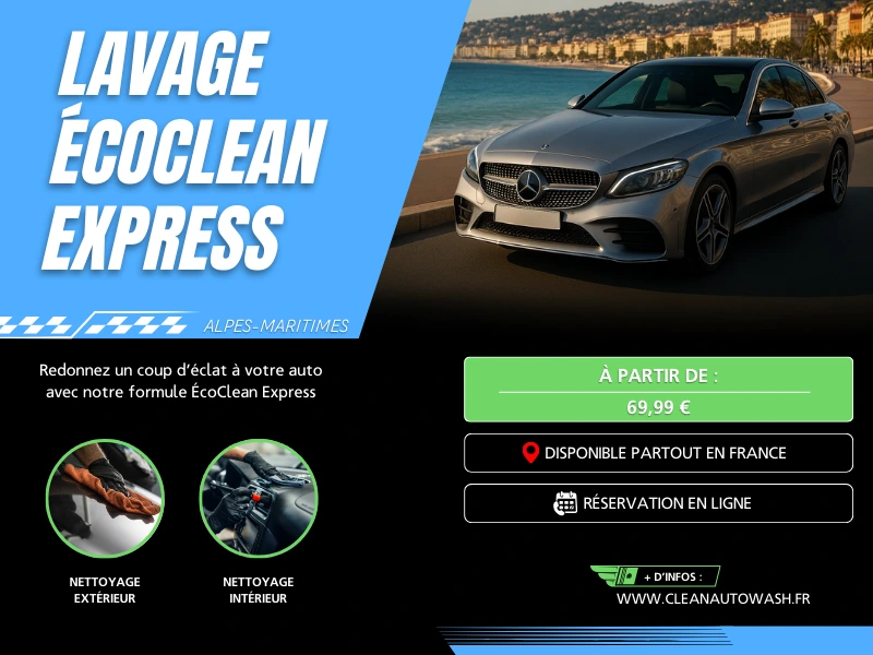Lavage auto express à domicile écologique à Nice