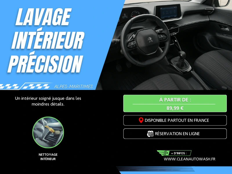 Lavage intérieur voiture à Nice - nettoyage précis et soigné habitacle
