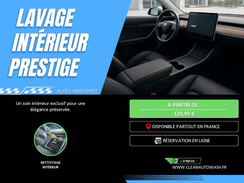 Lavage intérieur Prestige à Nice - service premium de nettoyage voiture