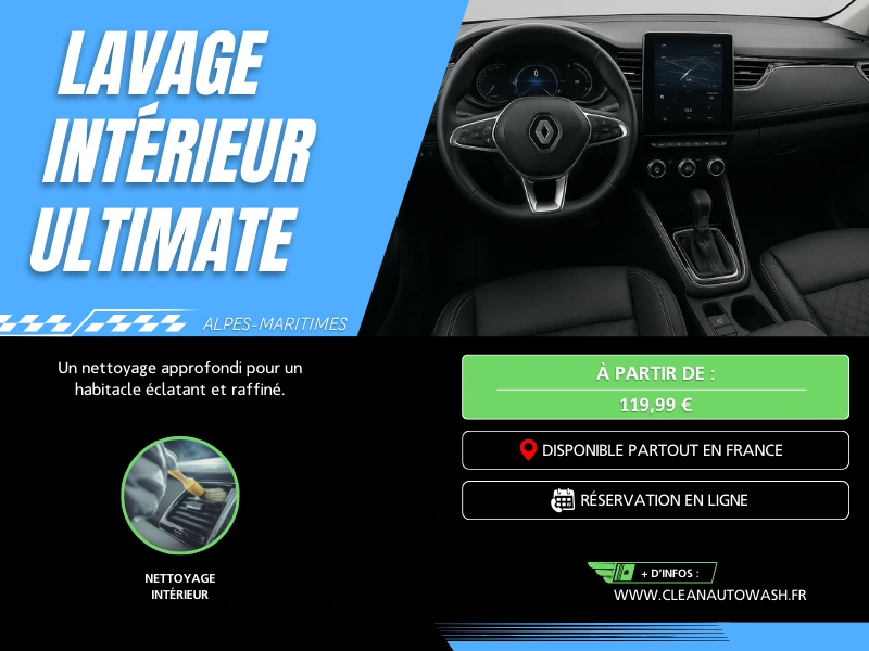 Lavage intérieur Ultimate à Nice - nettoyage complet et approfondi de l’habitacle automobile